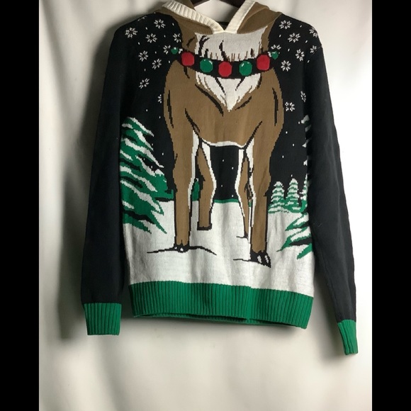 Ugly Hooded Reindeer Sweater - Picture 8 of 8